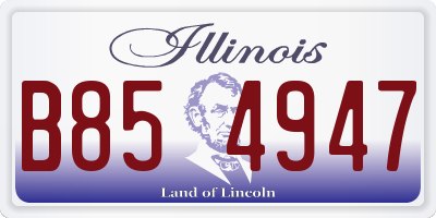 IL license plate B854947