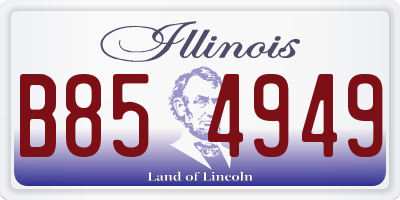 IL license plate B854949