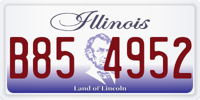 IL license plate B854952