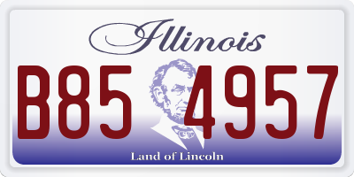 IL license plate B854957