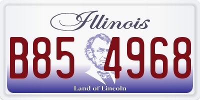 IL license plate B854968