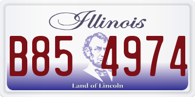 IL license plate B854974