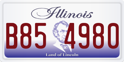 IL license plate B854980