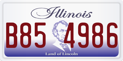 IL license plate B854986