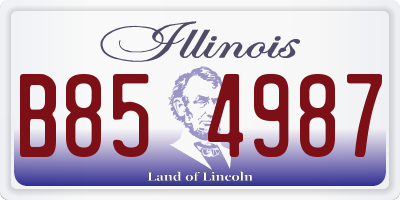 IL license plate B854987