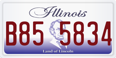 IL license plate B855834