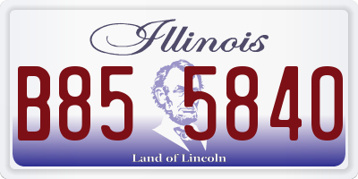 IL license plate B855840