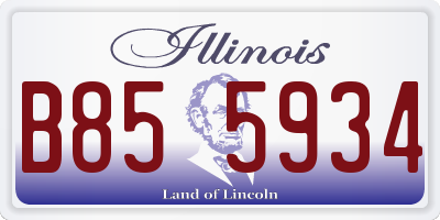 IL license plate B855934