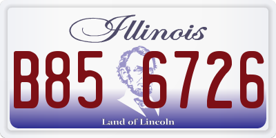 IL license plate B856726