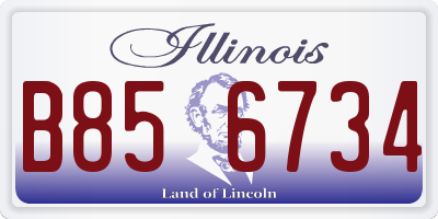 IL license plate B856734