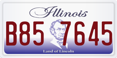 IL license plate B857645