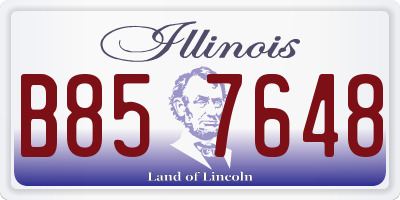 IL license plate B857648