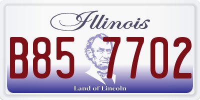 IL license plate B857702