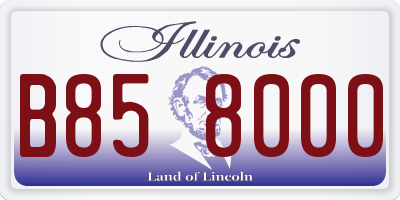 IL license plate B858000