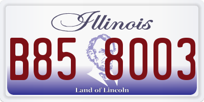 IL license plate B858003