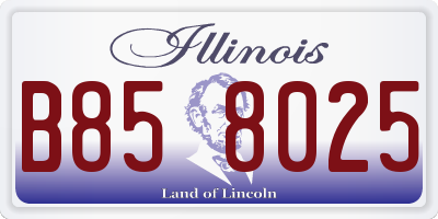 IL license plate B858025