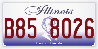 IL license plate B858026