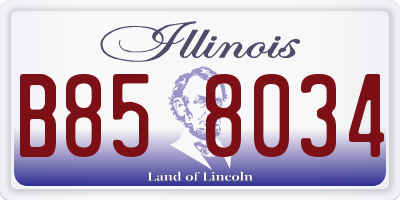 IL license plate B858034