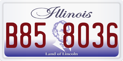 IL license plate B858036