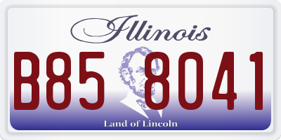 IL license plate B858041