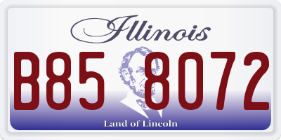 IL license plate B858072