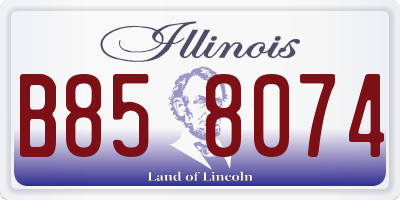 IL license plate B858074