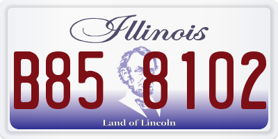 IL license plate B858102