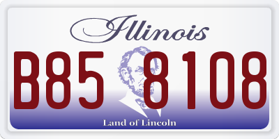 IL license plate B858108