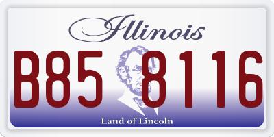 IL license plate B858116