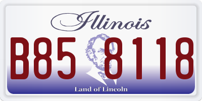 IL license plate B858118