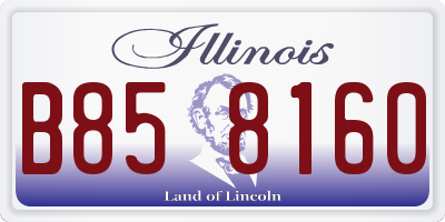 IL license plate B858160