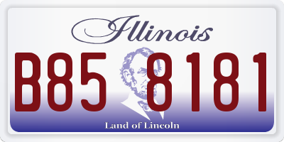 IL license plate B858181