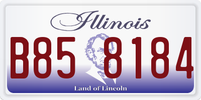 IL license plate B858184