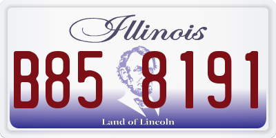 IL license plate B858191