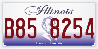 IL license plate B858254