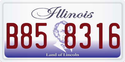IL license plate B858316