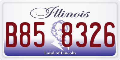 IL license plate B858326