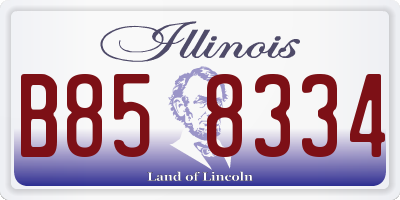 IL license plate B858334