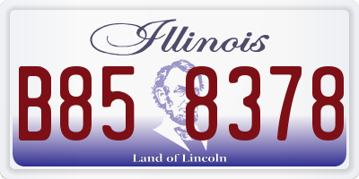 IL license plate B858378