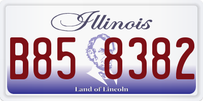 IL license plate B858382