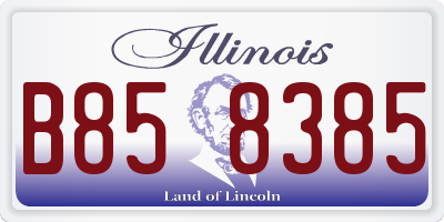 IL license plate B858385