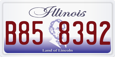 IL license plate B858392