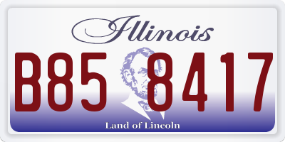 IL license plate B858417