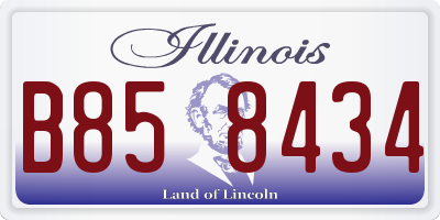 IL license plate B858434