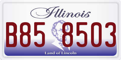 IL license plate B858503