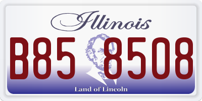 IL license plate B858508
