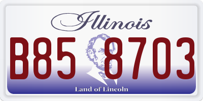 IL license plate B858703