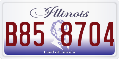 IL license plate B858704