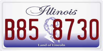 IL license plate B858730