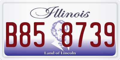 IL license plate B858739